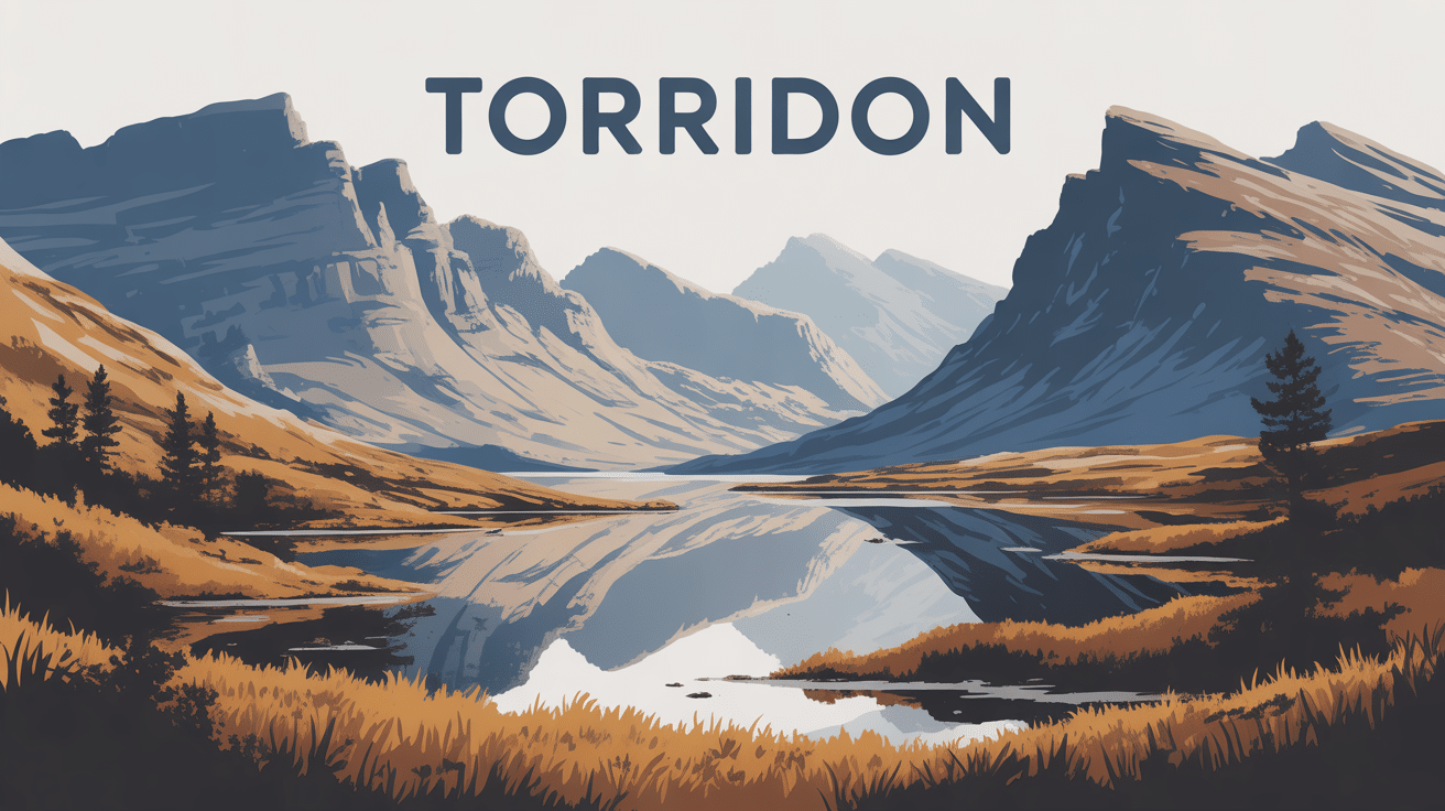 Illustration panoramique Torridon Highlands Ecosse