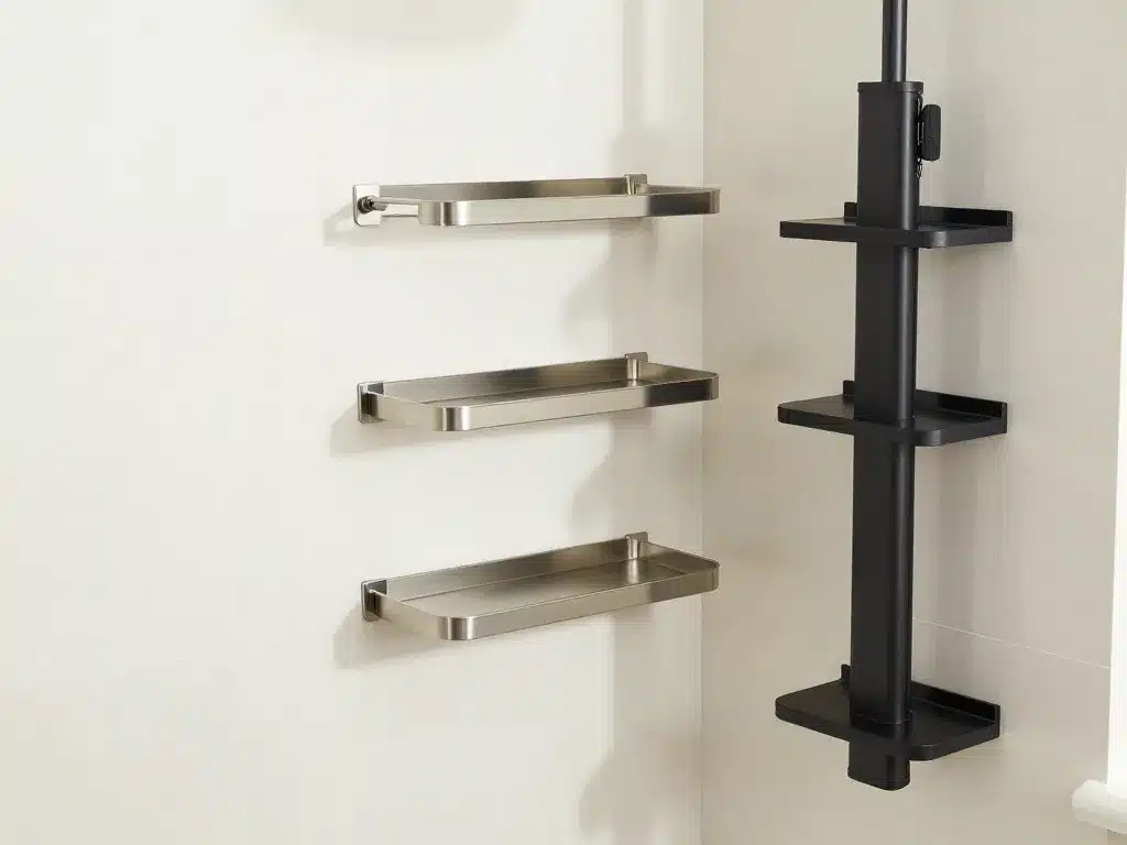 differents modeles etagere douche sans percage selon besoins