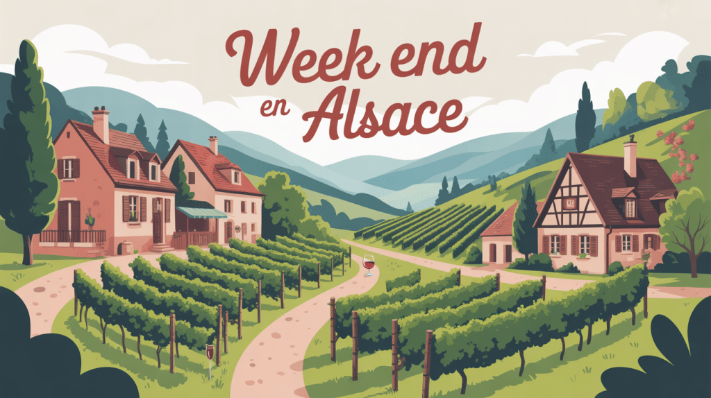week end en alsace illustration villages vignobles et gastronomie