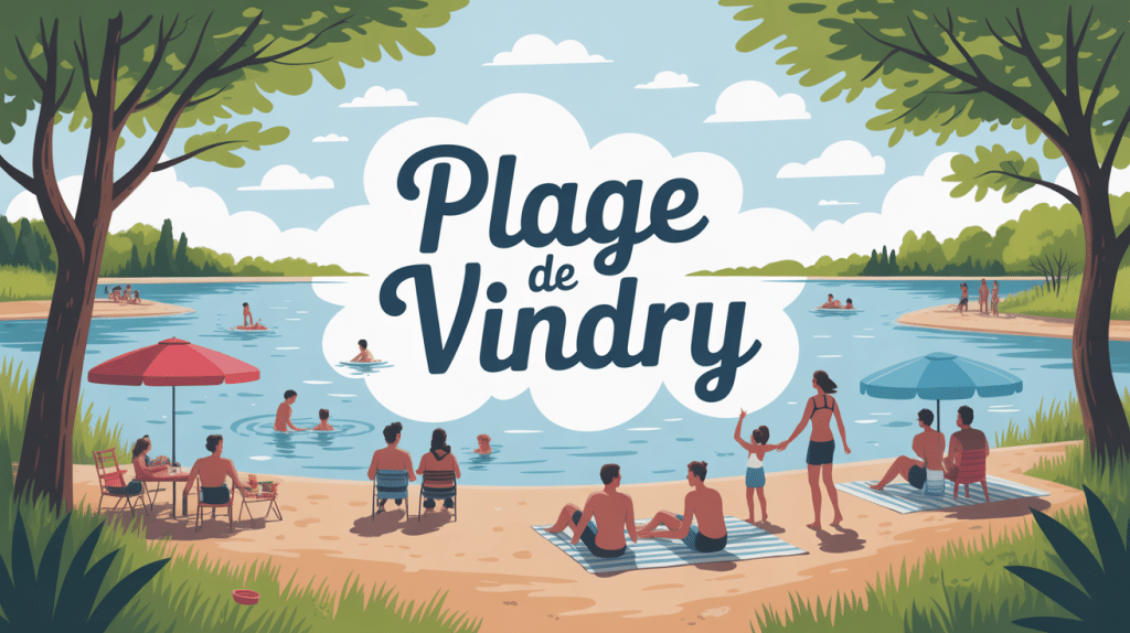 Vue estivale conviviale plage de Vindry