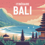 bali itinéraire illustration rizières et plages