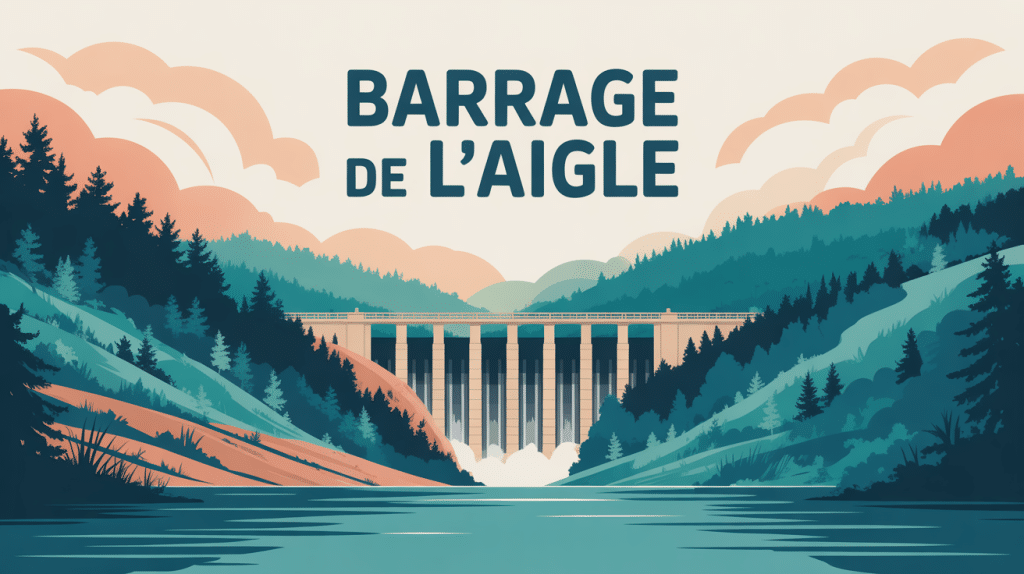 vue d ensemble du barrage de l aigle et nature