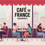 illustration café de france grenoble terrasse centre ville