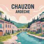 Village de Chauzon Ardèche illustration poétique