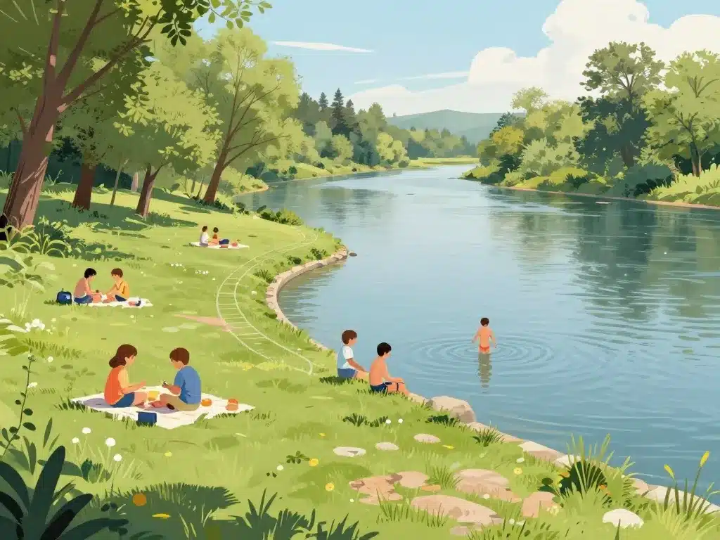 Environnement plage de Vindry équipements