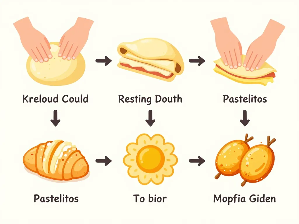 étapes fabrication pastelitos en schéma illustré