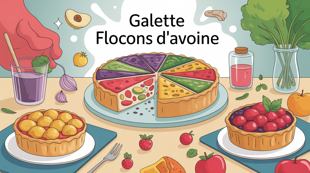 illustration galette flocons d avoine variées