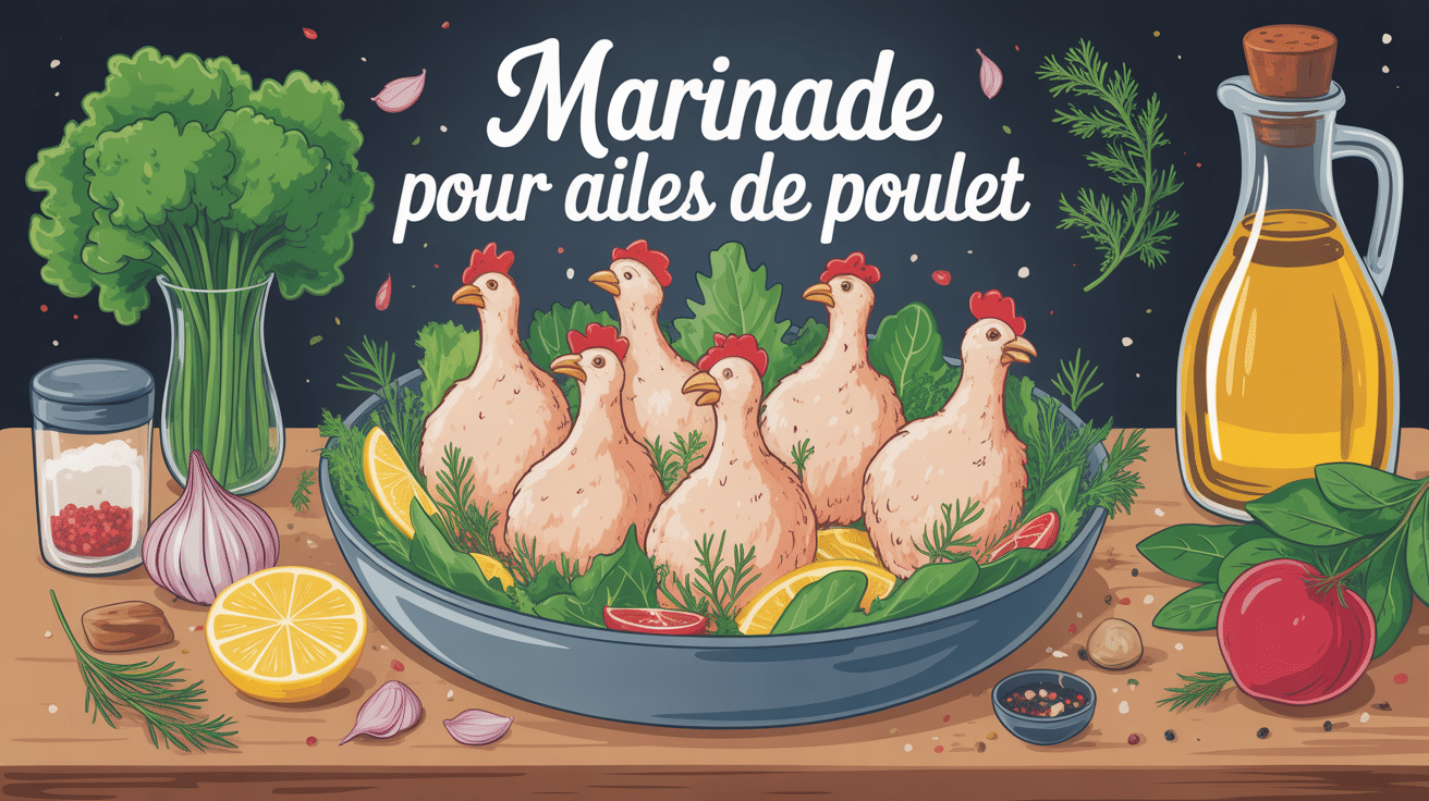 marinade pour ailes de poulet dans un saladier avec ingrédients