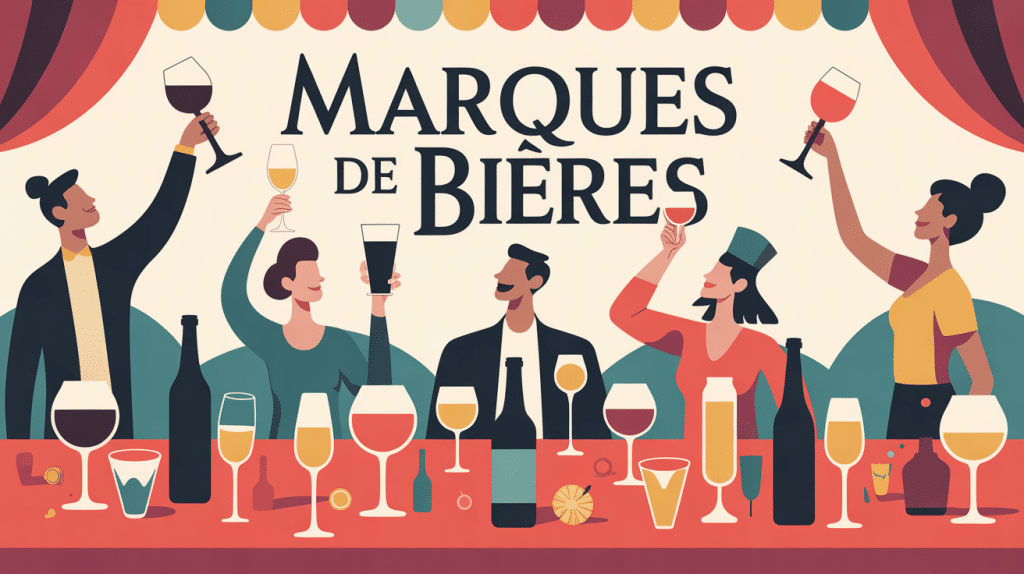 illustration vectorielle marques de bieres ambiance conviviale