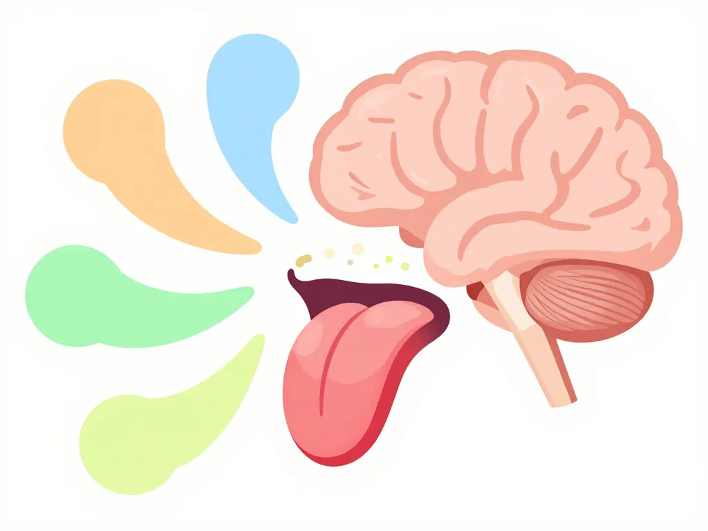 Schéma palais gustatif zones cinq saveurs