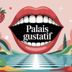 Illustration palais gustatif sensoriel, cinq saveurs