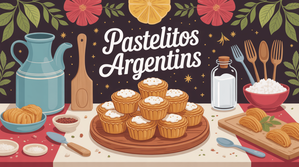 pastelitos argentins en forme de fleur sur table traditionnelle