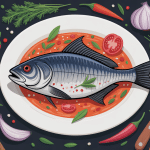 illustration recette du stockfish plat en sauce avec ingrédients