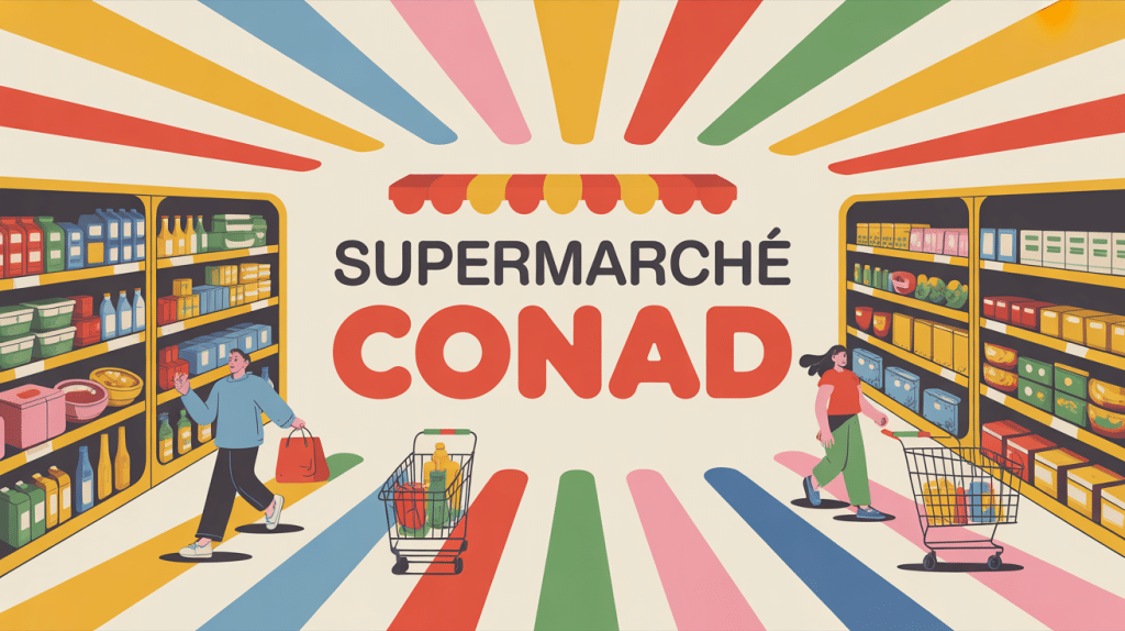 illustration façade supermarché conad italie