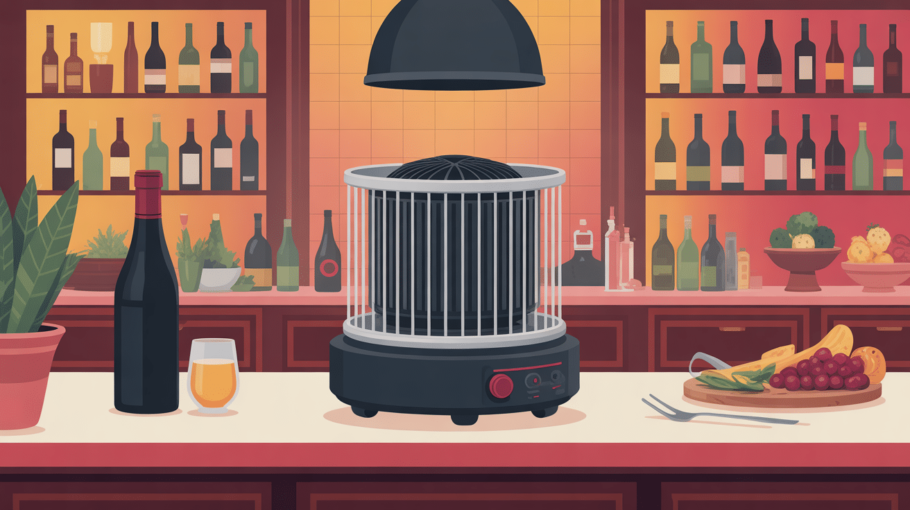 Tire-bouchon électrique professionnel sur table de restaurant