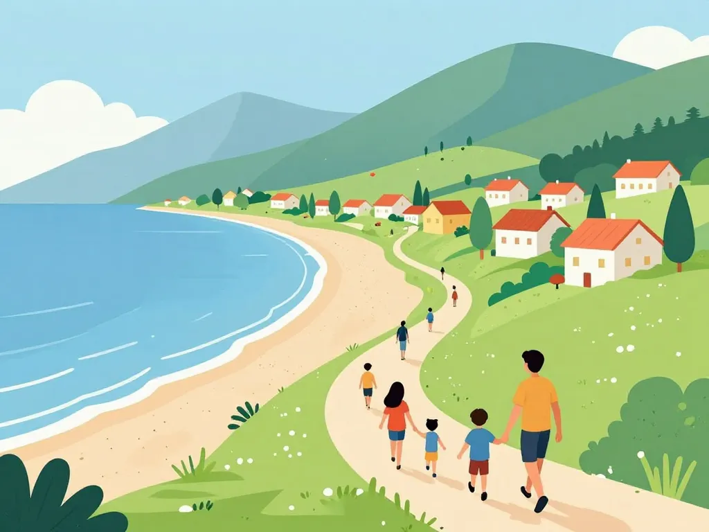 Voyager en Albanie en famille illustration itinéraire plage montagne