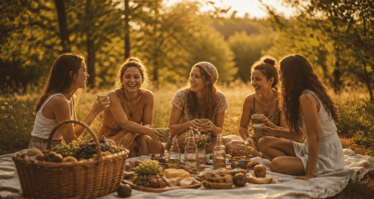 activité à faire entre copine dehors pique-nique en plein air