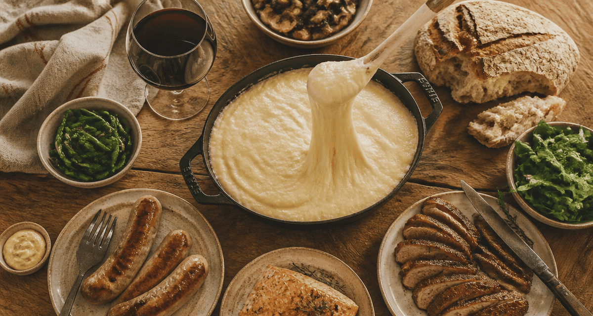 Aligot accompagnement saucisse magret saumon