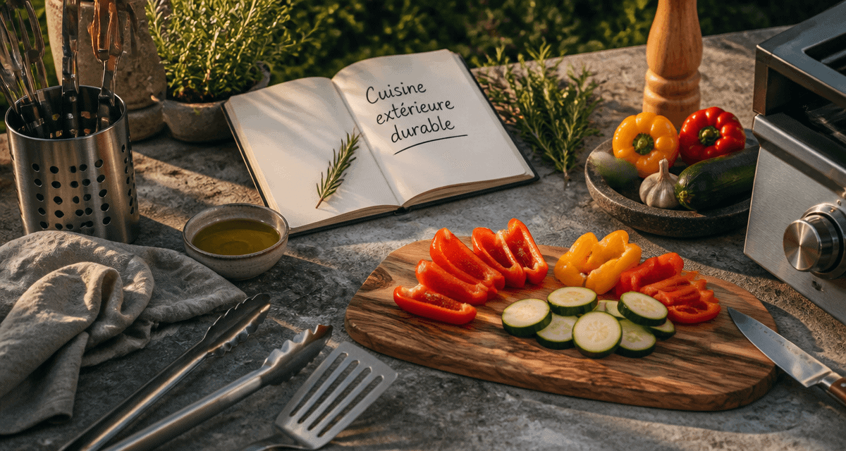 barbecue cuisine extérieure ustensiles pierre