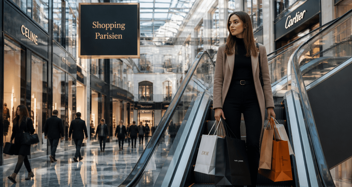 jeune femme shopping centre commercial region parisienne
