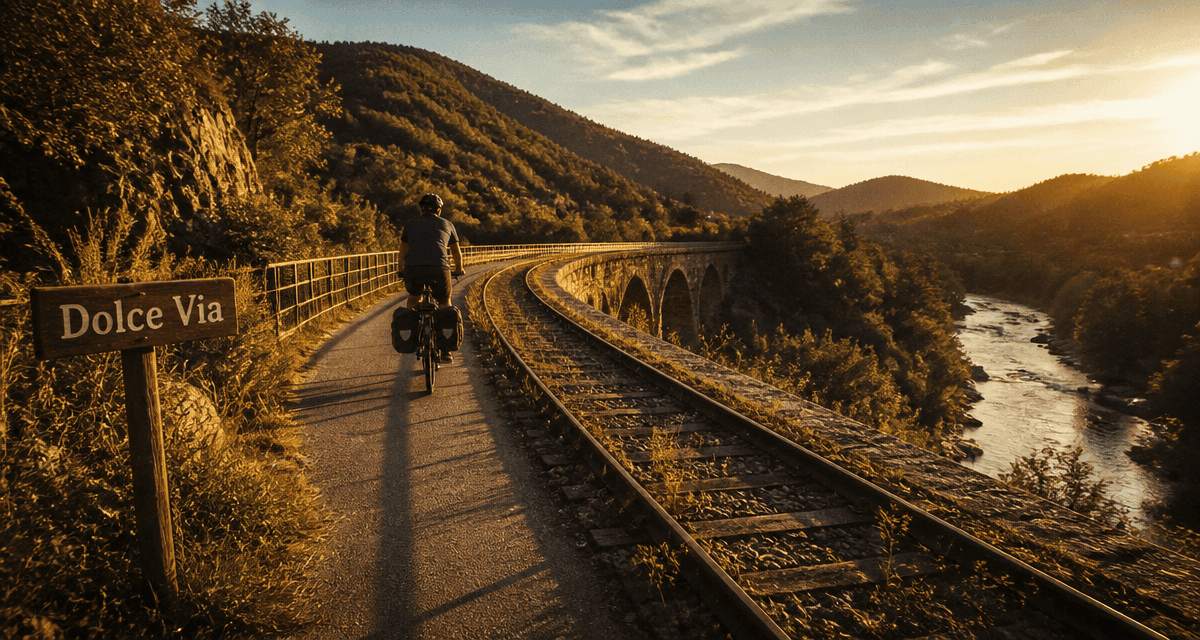 Dans quel sens faire la Dolce Via sur viaduc Eyrieux à vélo