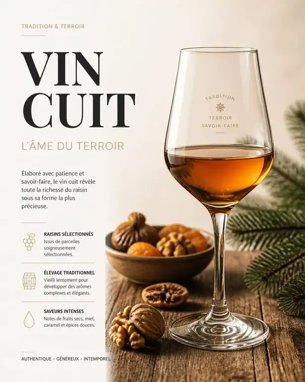 Verre de vin cuit apéritif français traditionnel servi avec des fruits secs