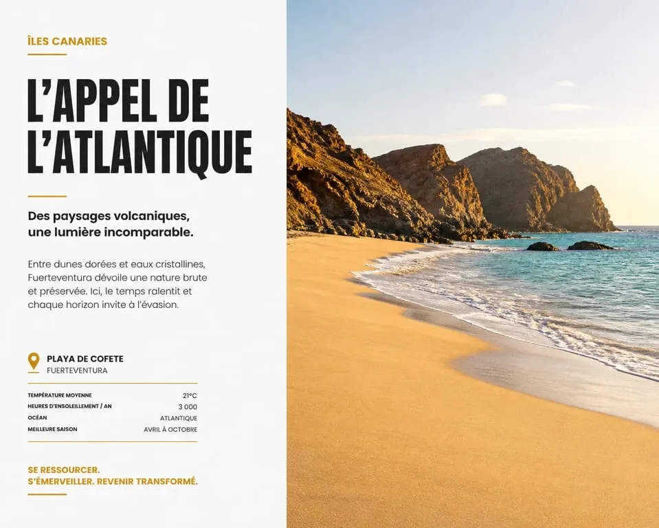 Paysage ensoleillé d'une plage aux Canaries, destination soleil pas cher en hiver