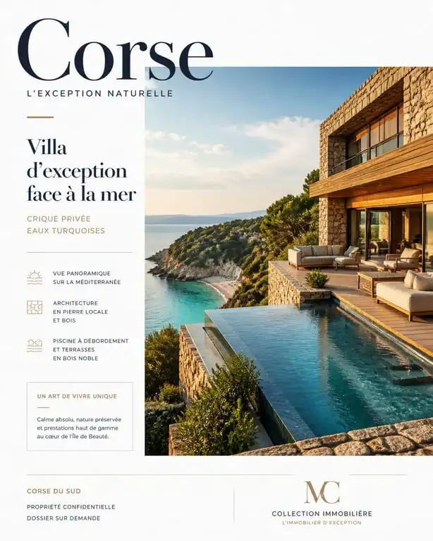 Villa de luxe avec piscine à louer en Corse vue mer