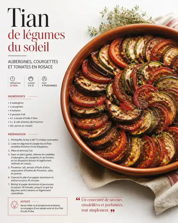 Tian de légumes du soleil, recette traditionnelle de primeur à Montpellier