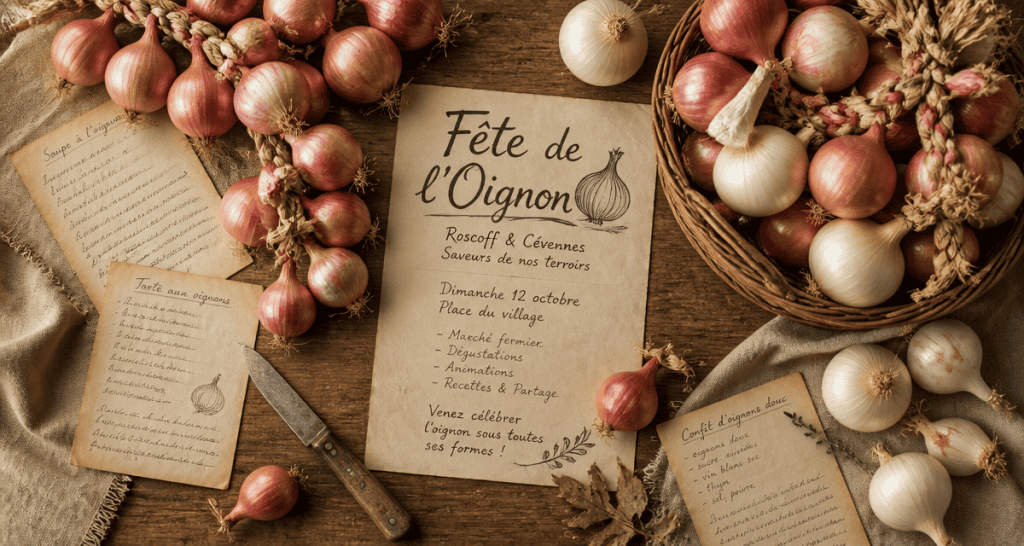 fete de l oignon table oignons roscoff cevennes