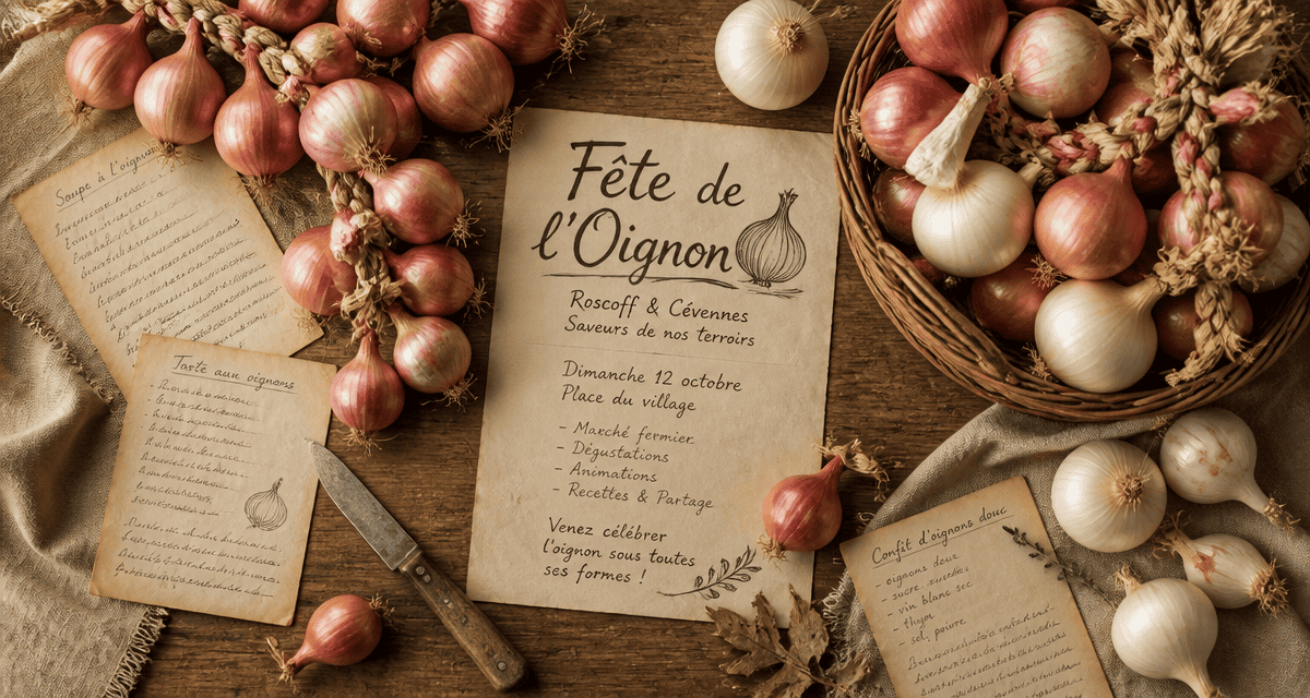 fete de l oignon table oignons roscoff cevennes