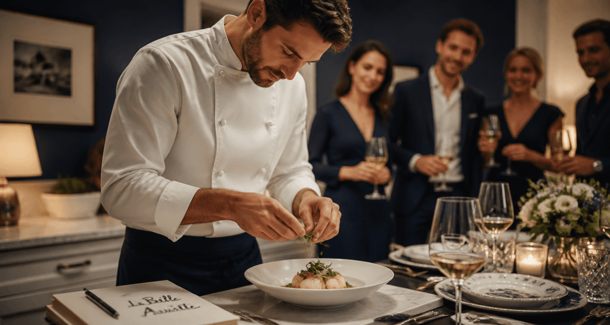 La Belle Assiette chef à domicile préparant un plat