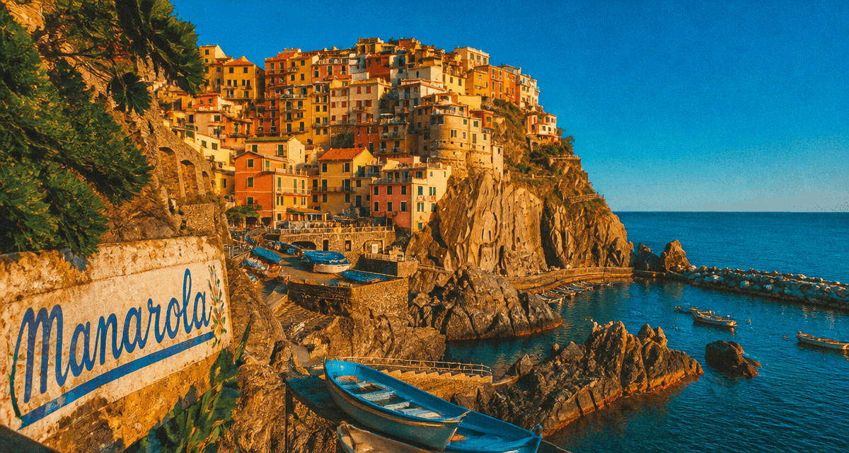 manarola italie vue port maisons colorées