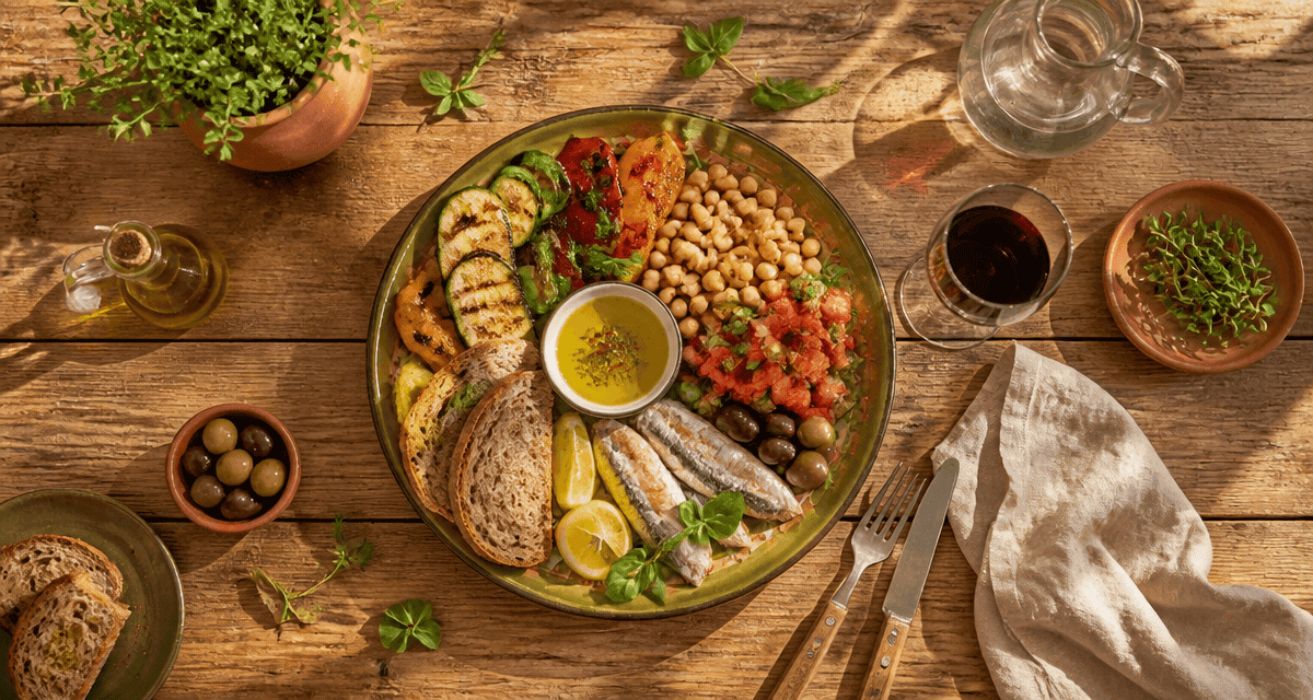 menu type regime mediterraneen grande table repas
