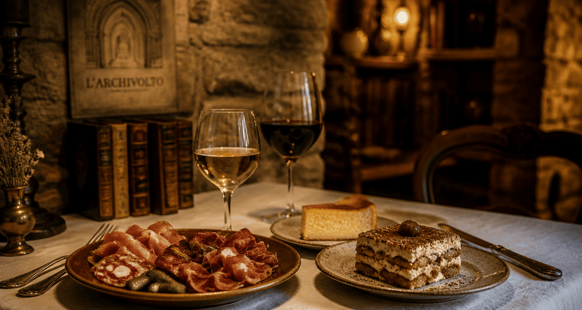 Table dressée à l'Archivolto avec spécialités corses
