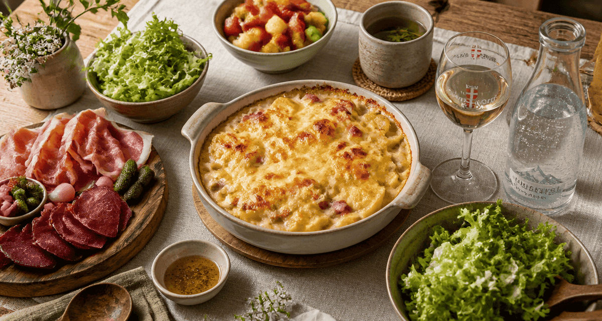 Tartiflette accompagnement salade charcuterie