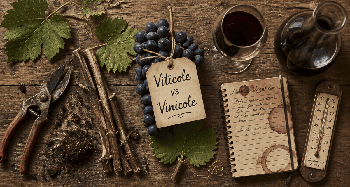 Viticole vinicole outils accessoires sur table