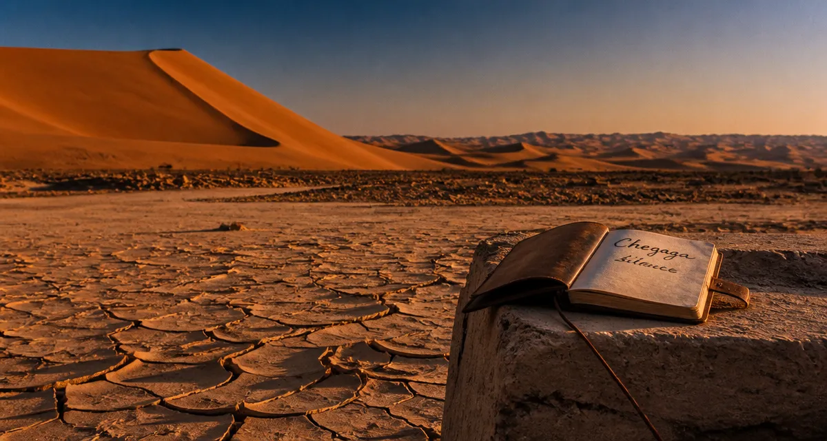 Chegaga dunes : sable craquelé et dunes orangées au Sahara