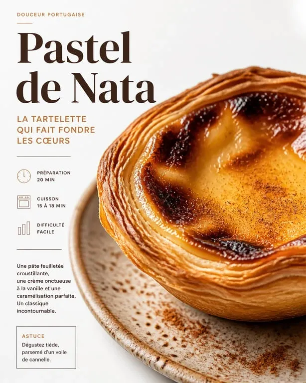 Pastel de nata traditionnel de Lisbonne, pâtisserie portugaise emblématique