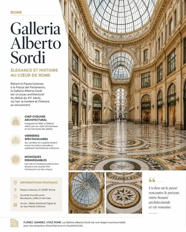 Shopping à Rome : architecture élégante de la Galleria Alberto Sordi