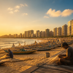 fortaleza brésil plage iracema pêcheurs jangadas