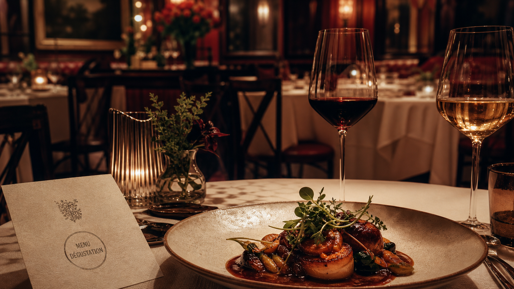 Lille restaurants gastronomiques : table étoilée au Vieux-Lille, assiette de dégustation