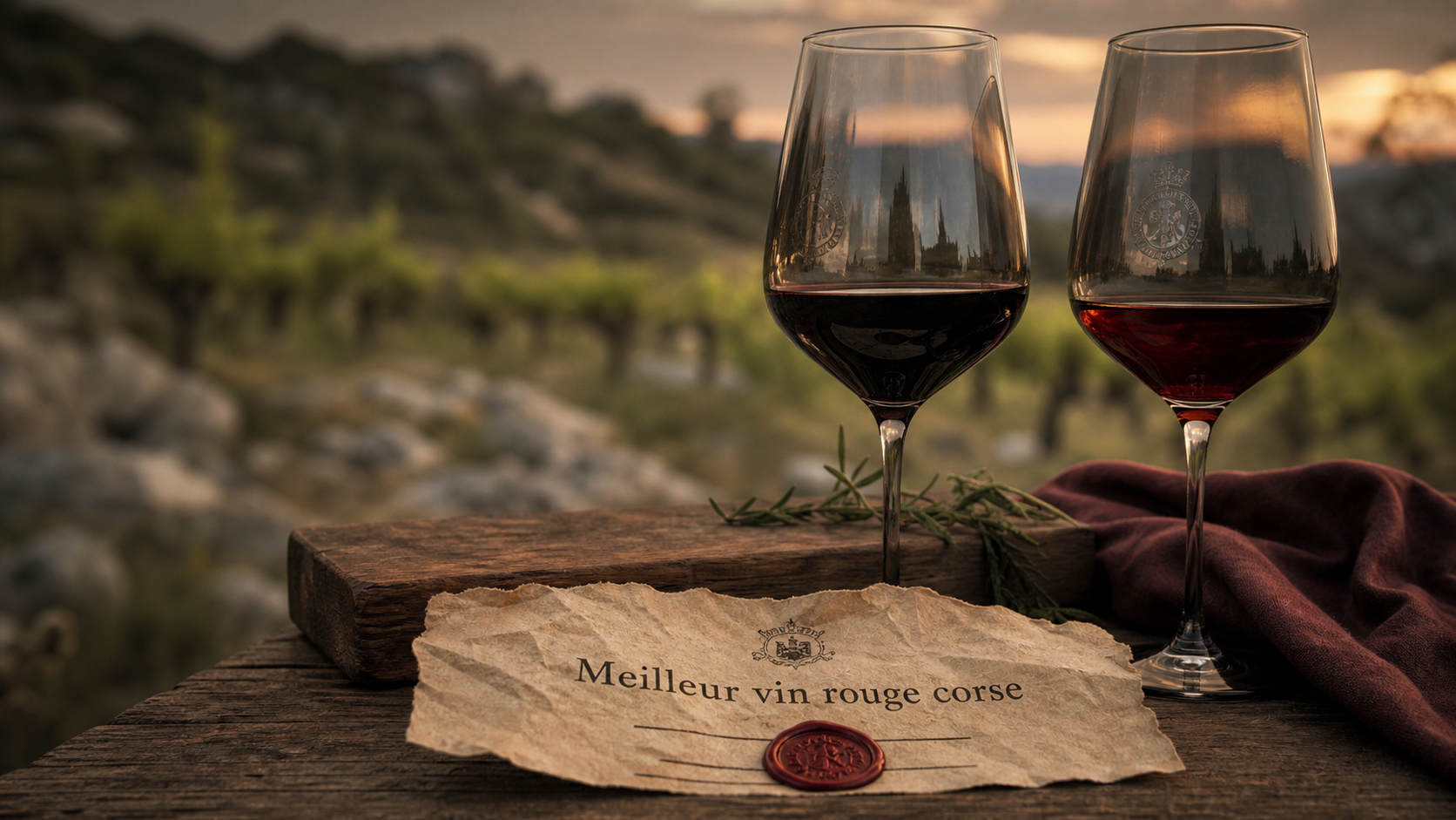 Meilleur vin rouge corse : verres Niellucciu et Sciaccarellu