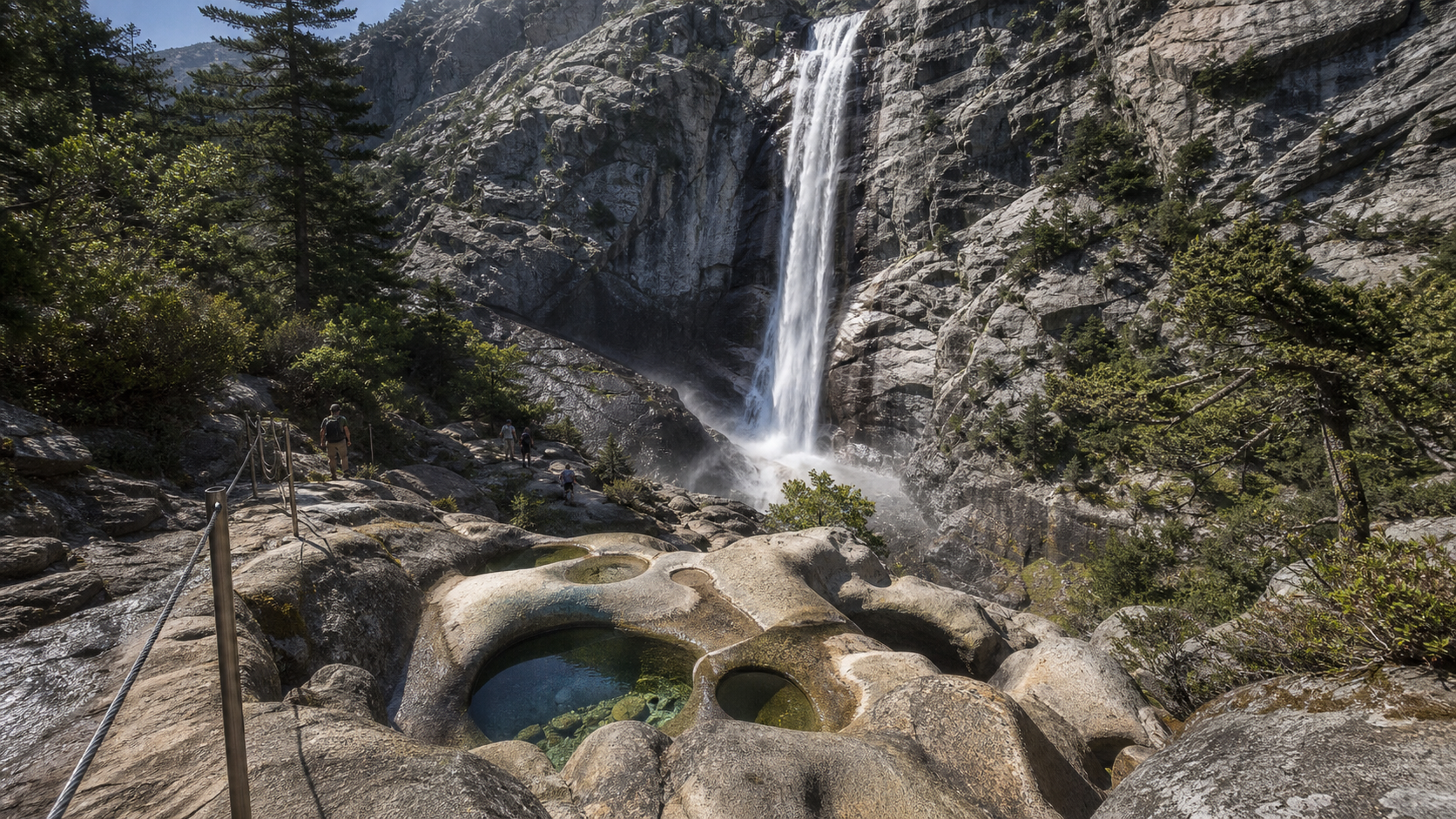 Piscia di Gallo, chute de 60 m et accès technique
