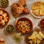 recette des tapas espagnol sur table en bois