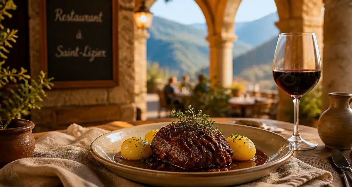Restaurant saint lizier : plat du terroir ariégeois, table fine dining