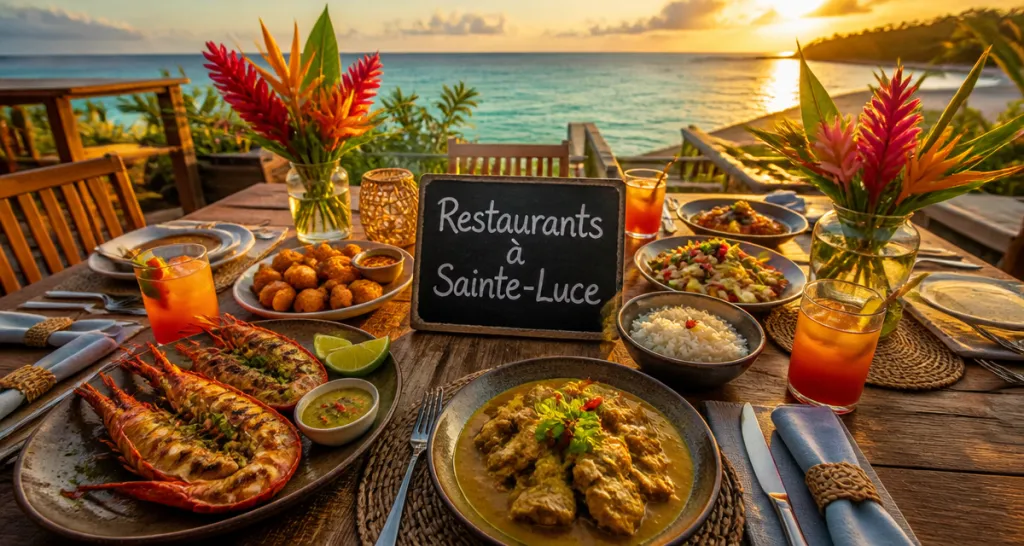 restaurant sainte luce martinique table vue mer