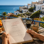 retraités au portugal savourant un petit-déjeuner sur terrasse face à l'océan
