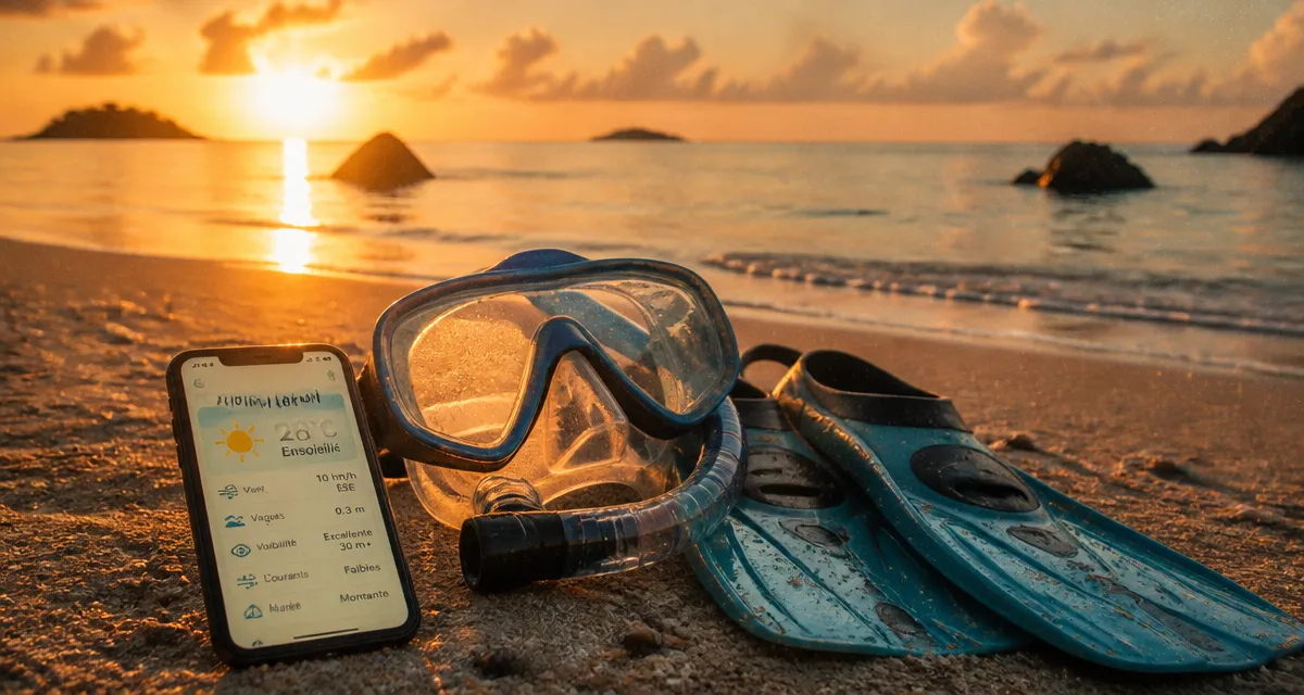 snorkel report masque tuba palmes météo plage