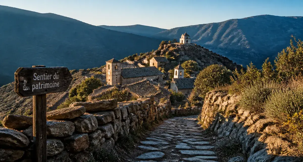 Sorio corse, sentier et vallée de l’Aliso avec chapelle Sainte-Marguerite